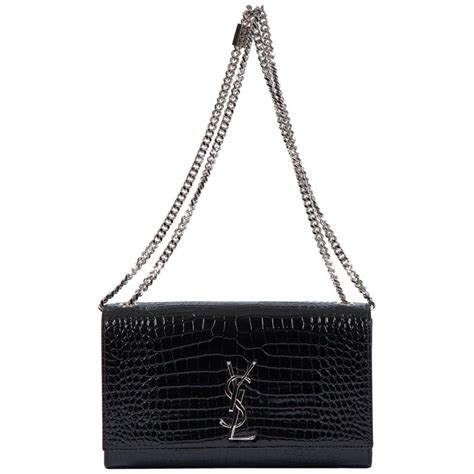 ysl crocodile bag black|yves saint laurent cassandra bag.